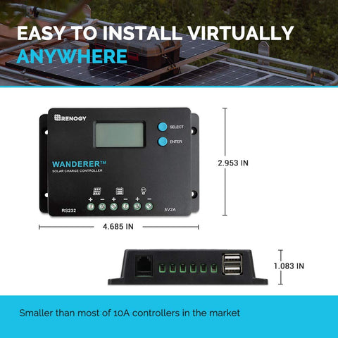 Conectores del Renogy Wanderer enfocados, conexión clara que facilita la instalación