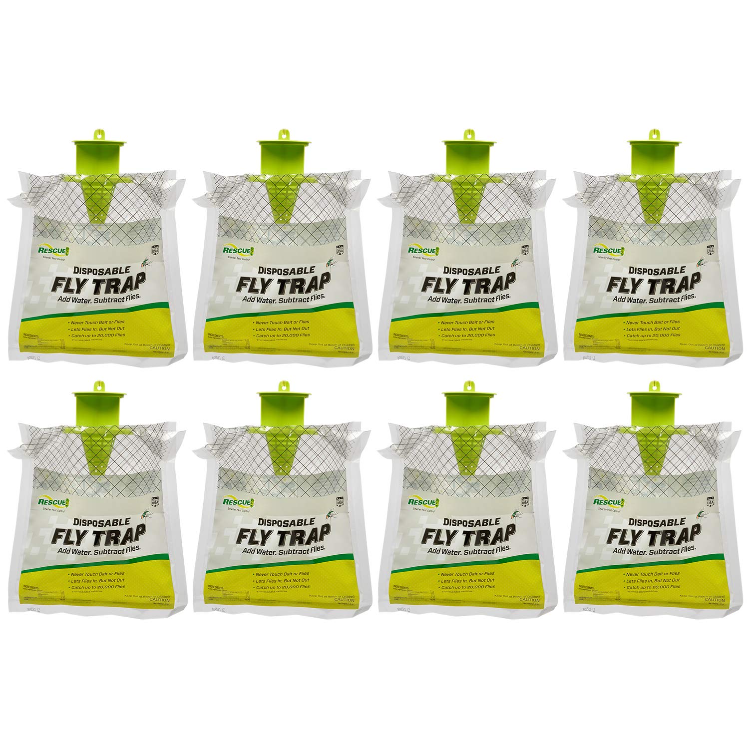 RESCUE! embalaje frontal mostrando pack de 8 para control exterior