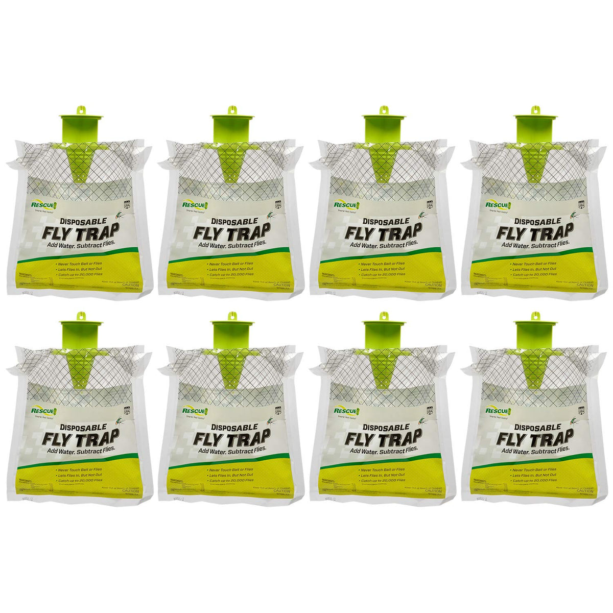 RESCUE! embalaje frontal mostrando pack de 8 para control exterior