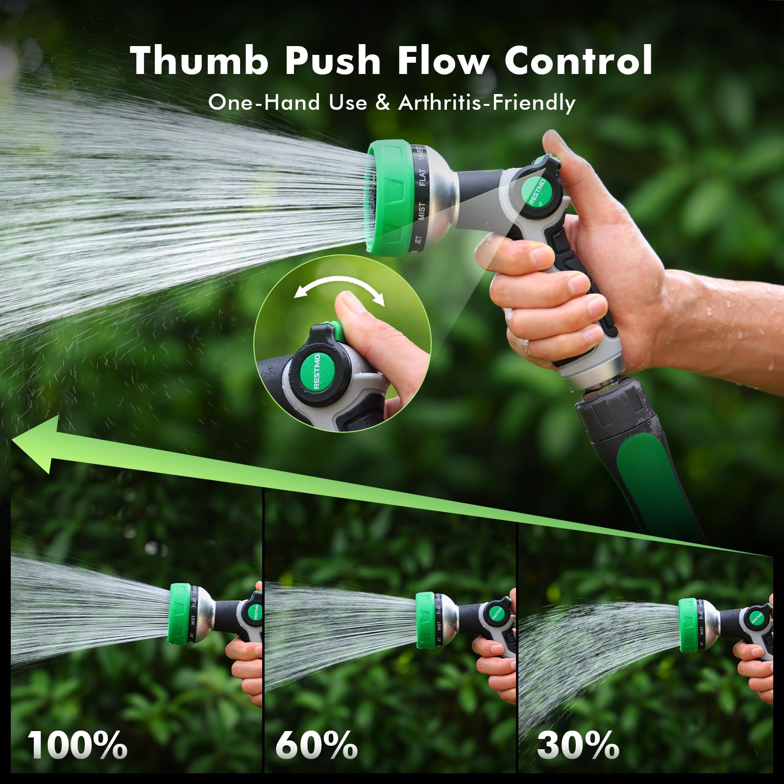 restmo uso del control con pulgar para encendido fácil y cómodo