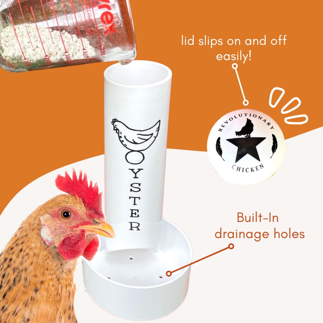 Revolutionary Chicken comedero montado en madera para instalación rápida
