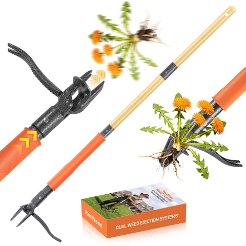 RexWeed frente del empaque mostrando herramienta completa y beneficios ergonómicos
