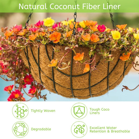 Riare detalle de textura de fibra de coco, grosor resistente para macetas