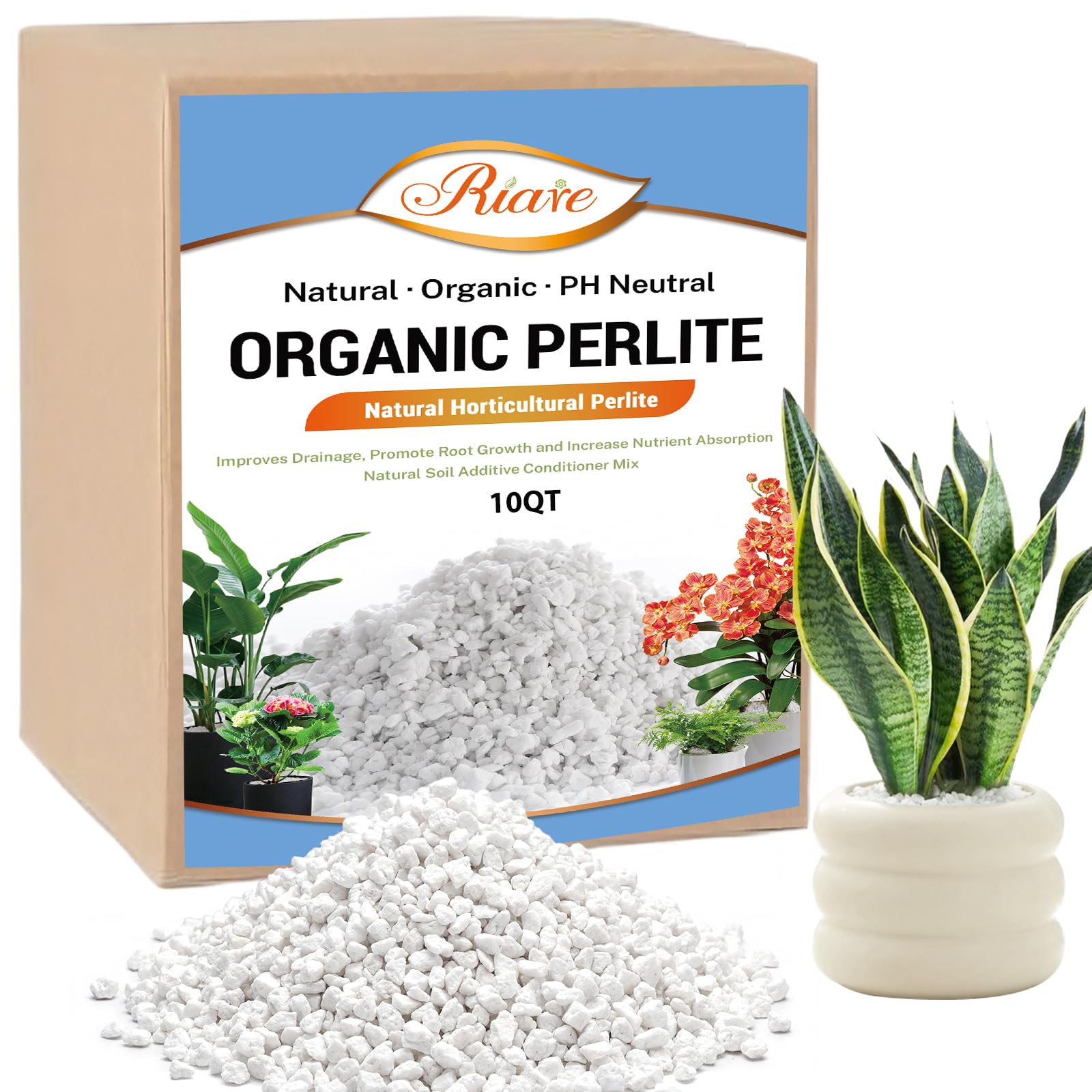 Riare paquete frontal mostrando 10QT y beneficios de drenaje