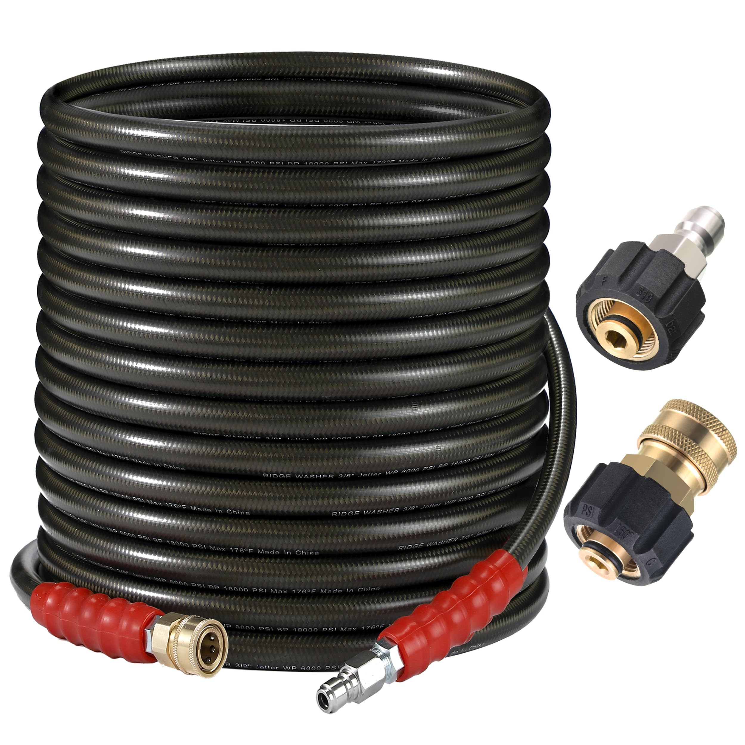 RIDGE WASHER etiqueta técnica con especificaciones PSI, GPM y temperatura