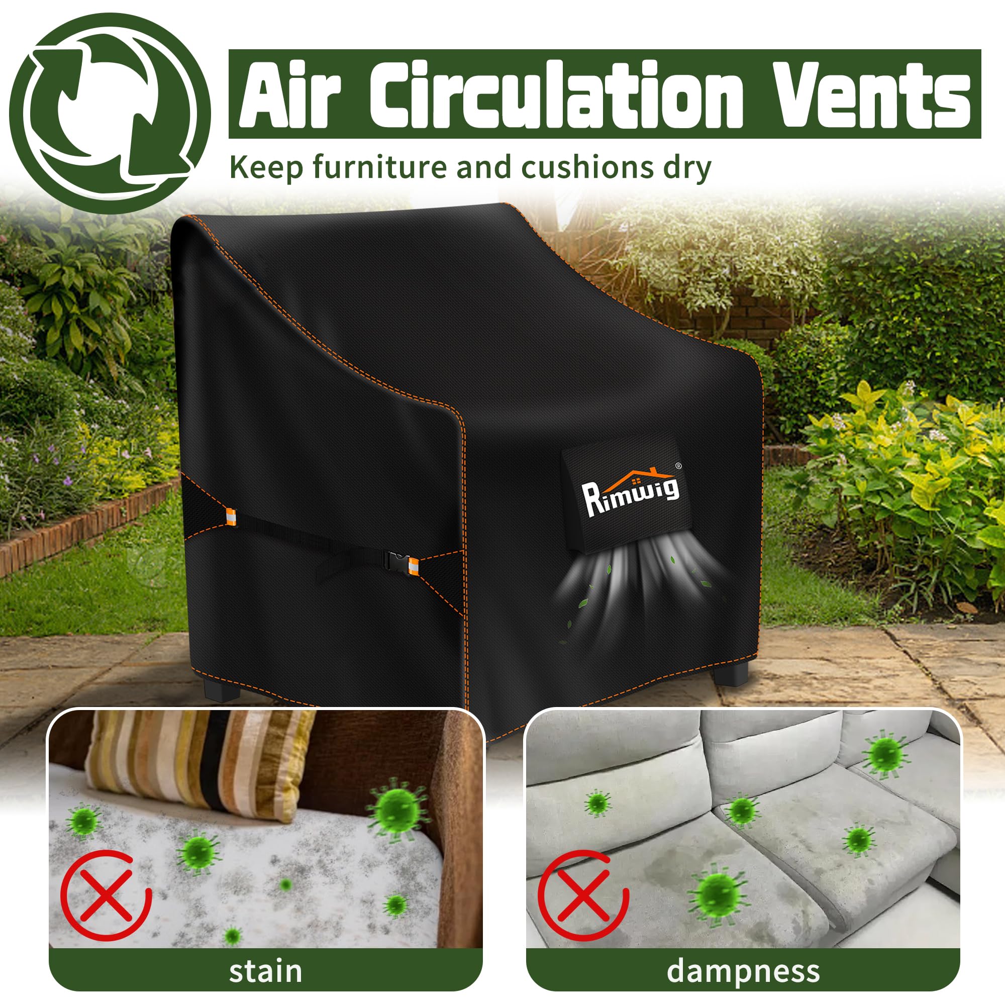 Rimwig funda en ambiente de patio protegiendo muebles y color