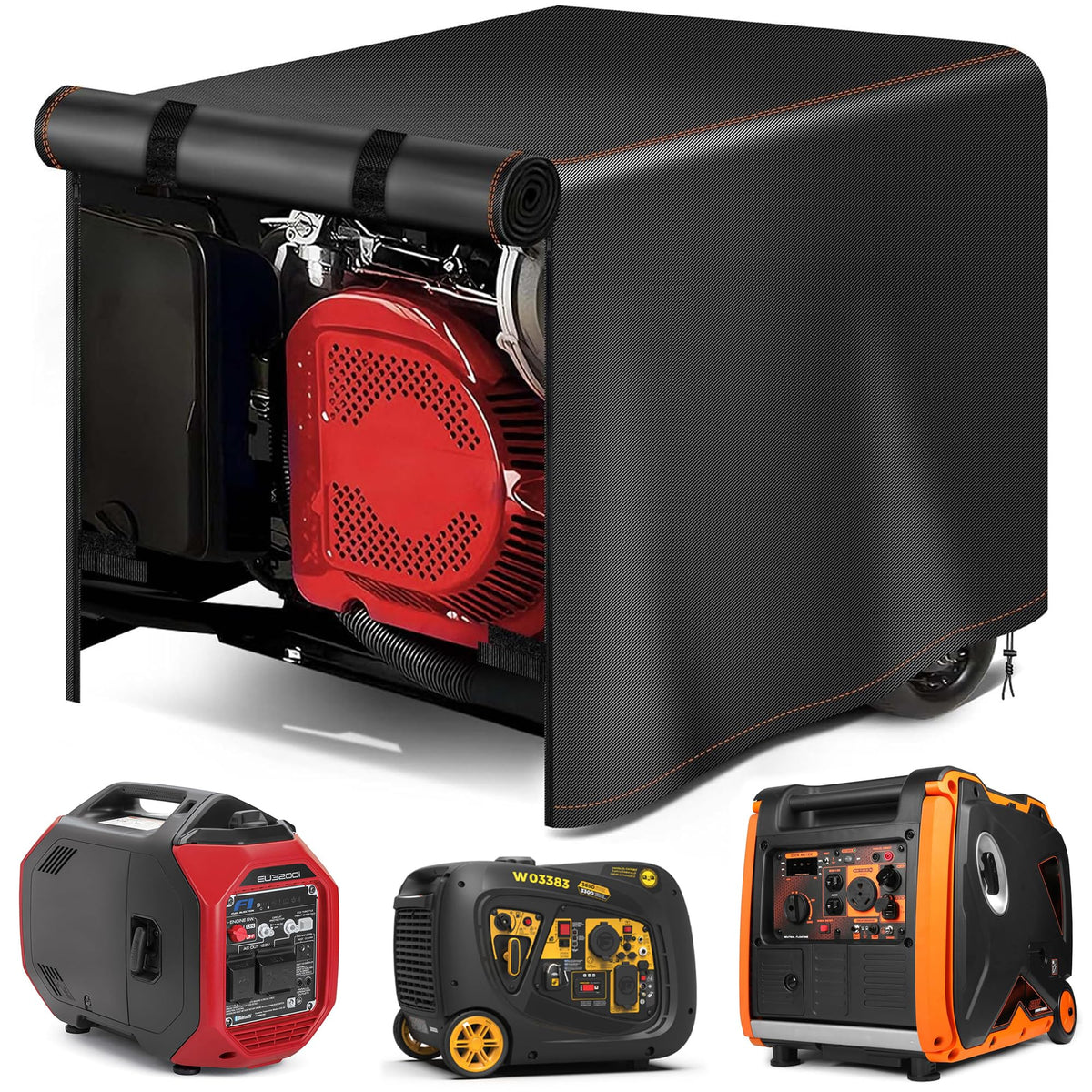 Rimwig vista frontal de la funda protegiendo un generador, resistencia exterior
