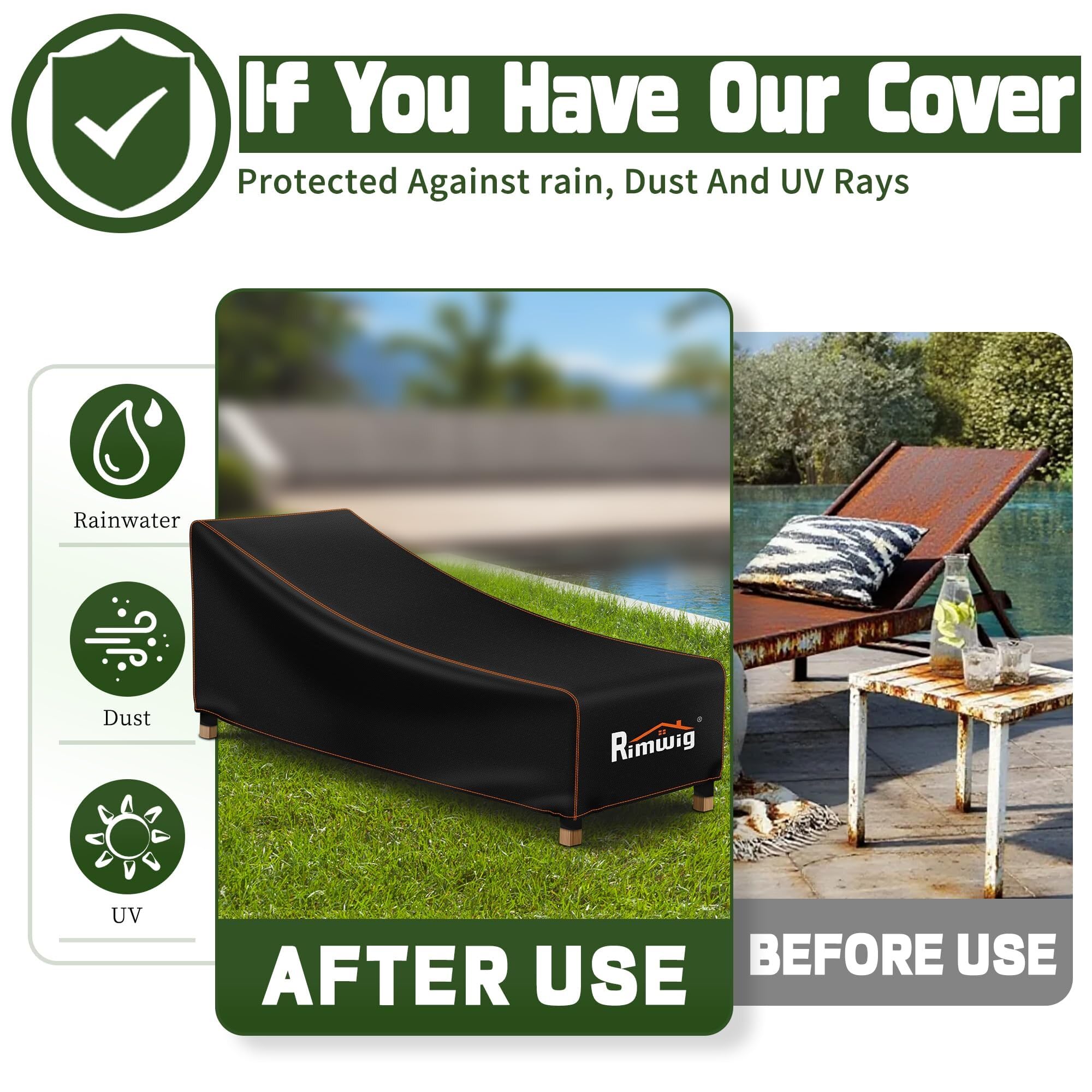 Rimwig pack de 2 fundas en terraza reduce mantenimiento del mobiliario exterior