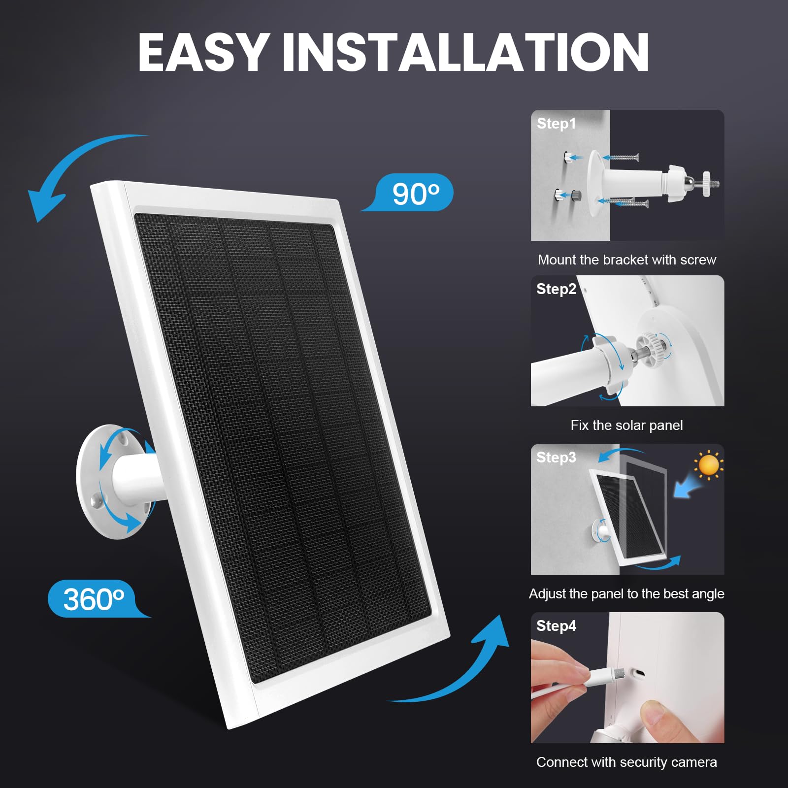 Ring panel con soporte ajustable optimizando ángulo solar