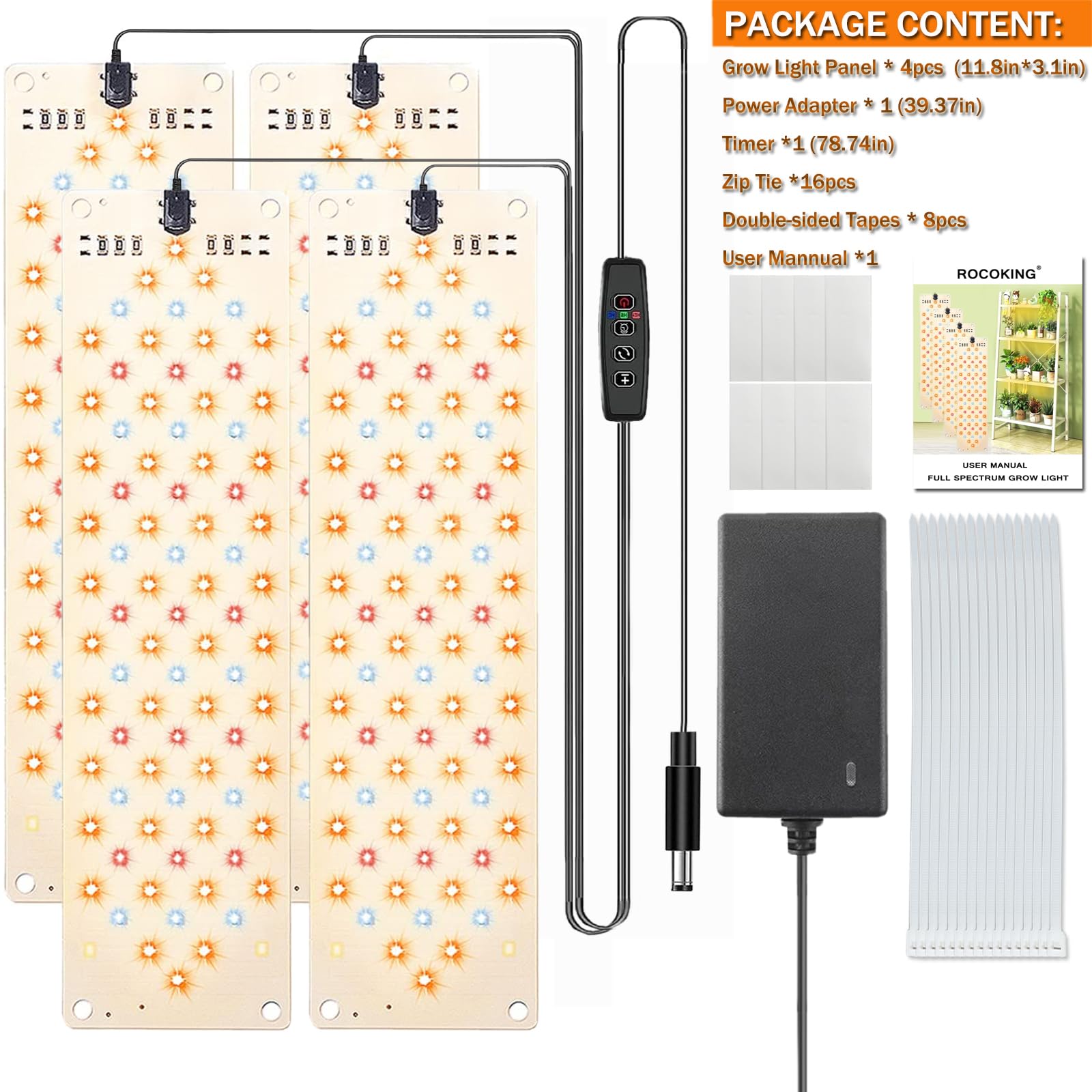 Rocoking panel iluminando suculentas reduce calor y evita quemaduras