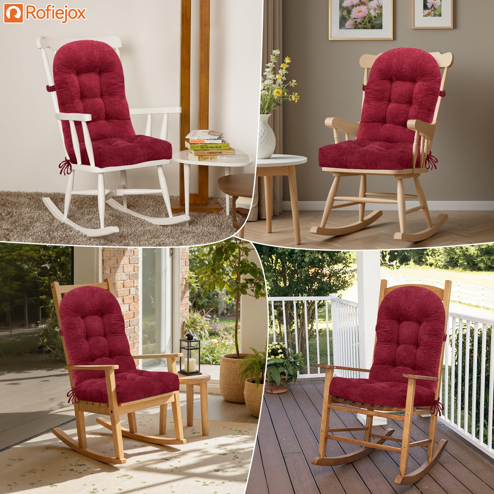 ROFIEJOX cojín junto a silla para comparar tamaño 44x19x4 y ajuste visual
