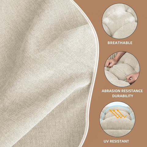 ROFIEJOX primer plano del asiento tufted que mantiene el relleno en su lugar