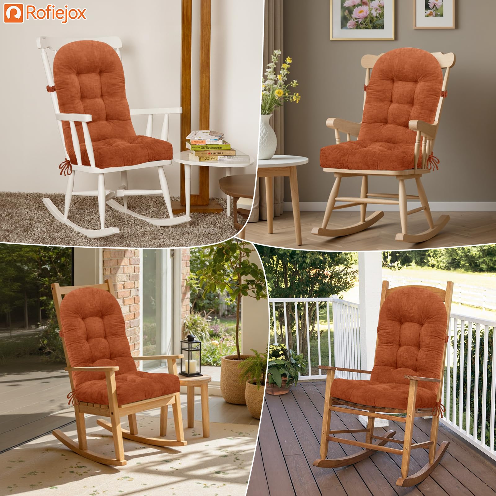 ROFIEJOX cojín junto a una regla y silla para comparar escala y ajustar dimensiones