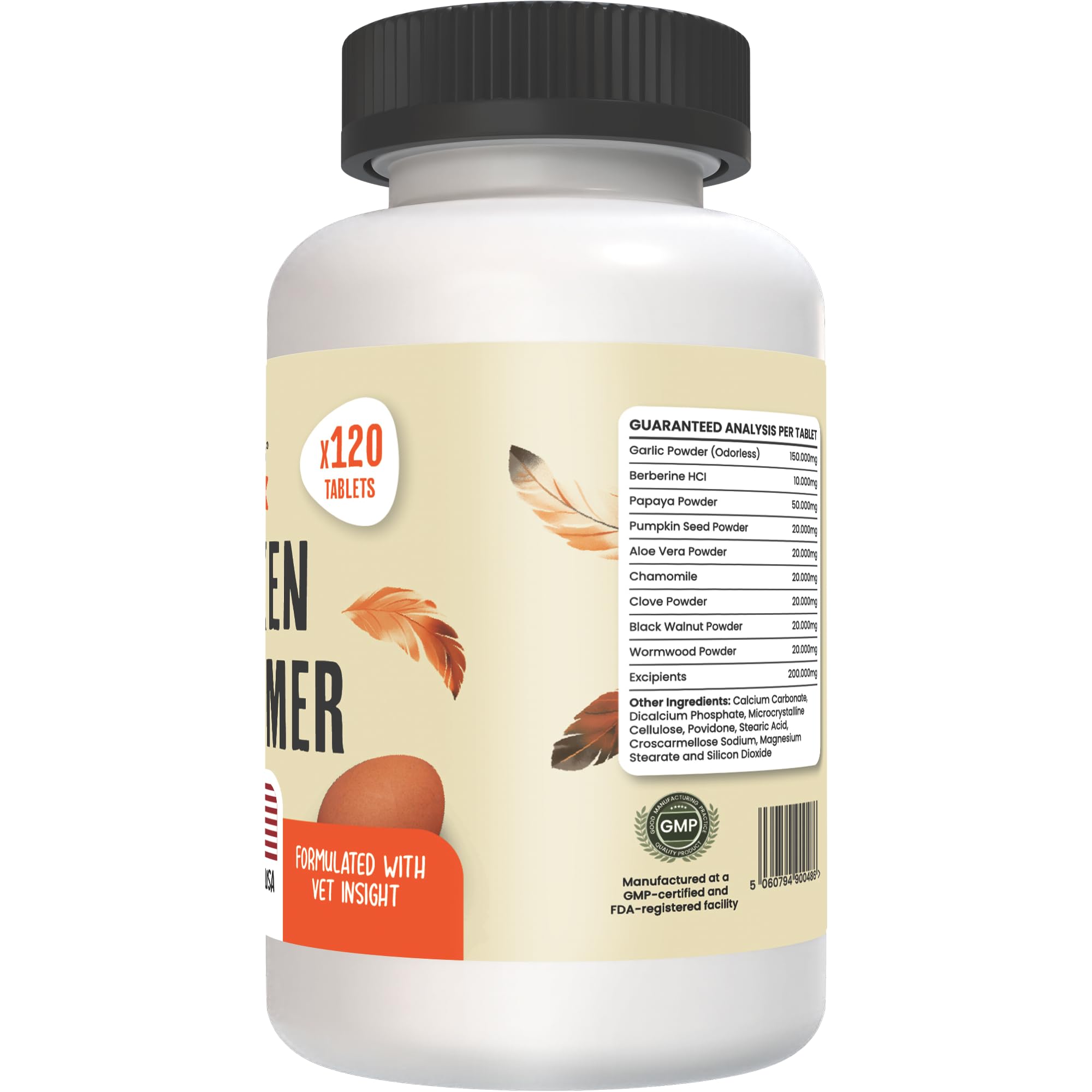 Aves de corral comiendo alimento con Roosty's mezclado para control rutinario