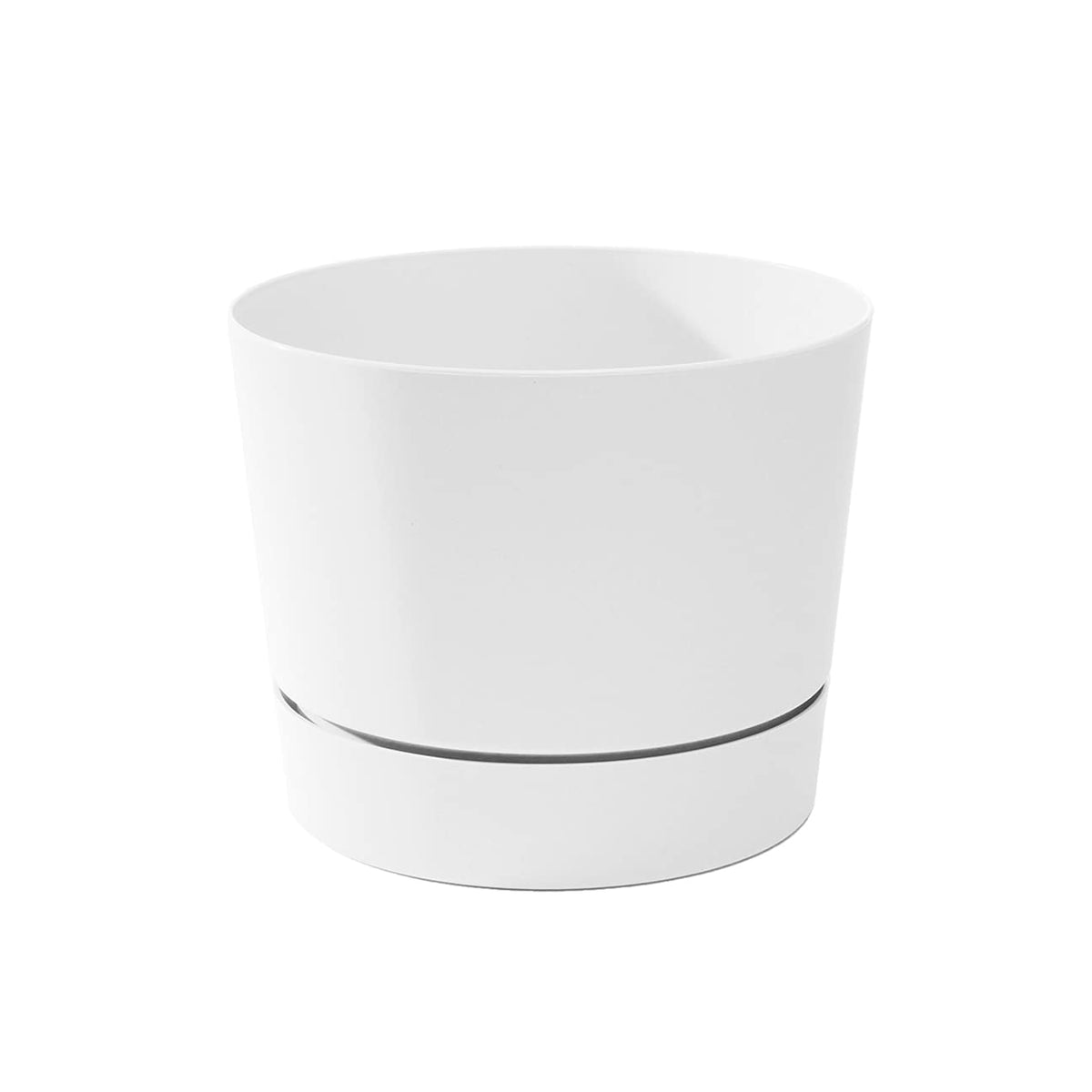 Root & Vessel vista frontal de la maceta blanca mate, elegante y minimalista