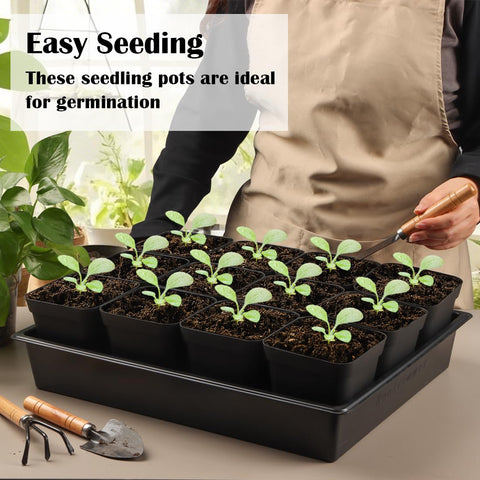 RooTrimmer bandejas apiladas optimizando espacio en mesa de cultivo
