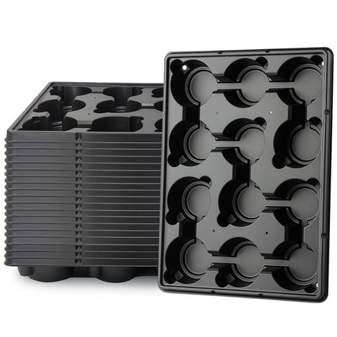 RooTrimmer bandeja frontal mostrando 12 celdas y ajuste para macetas 4"