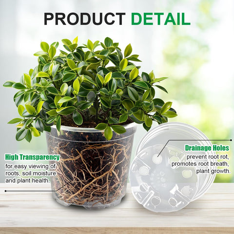 RooTrimmer base con orificios de drenaje para prevenir encharcamientos