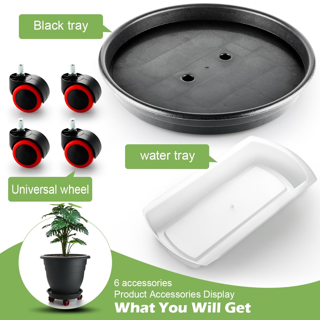 RooTrimmer conjunto de tres macetas en terraza, estilo moderno