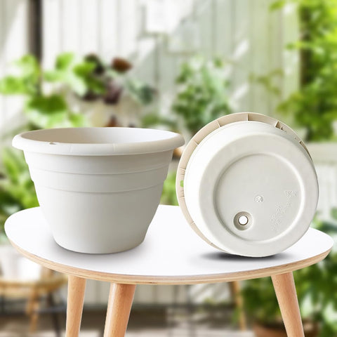 RooTrimmer conjunto de macetas en terraza blanca, decoración moderna