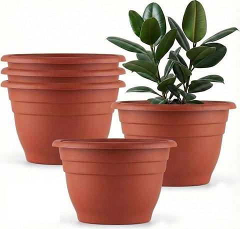 RooTrimmer maceta frontal 10 pulgadas muestra diseño terracota y versatilidad