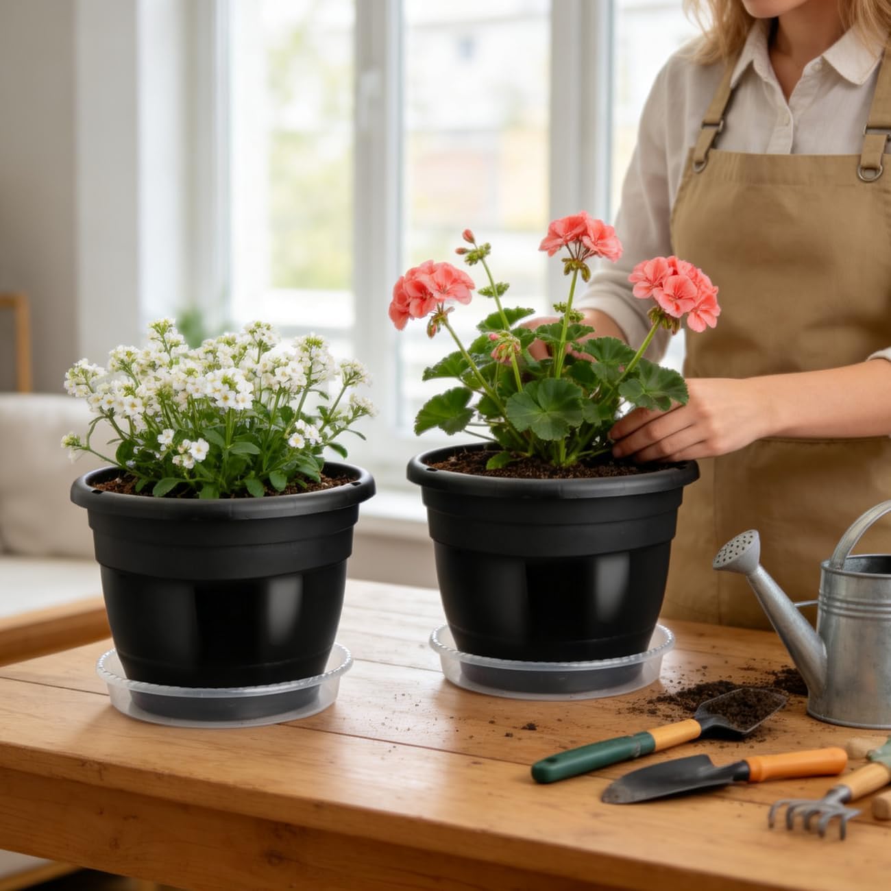 RooTrimmer macetas en jardín y balcón, uso versátil para interior y exterior
