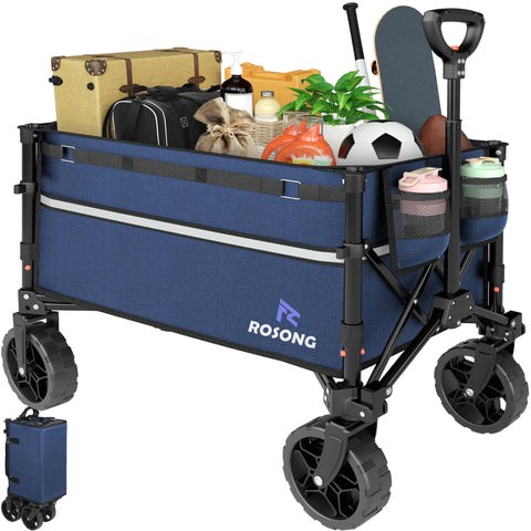 ROSONG vista frontal del carrito plegable con gran capacidad y acceso fácil
