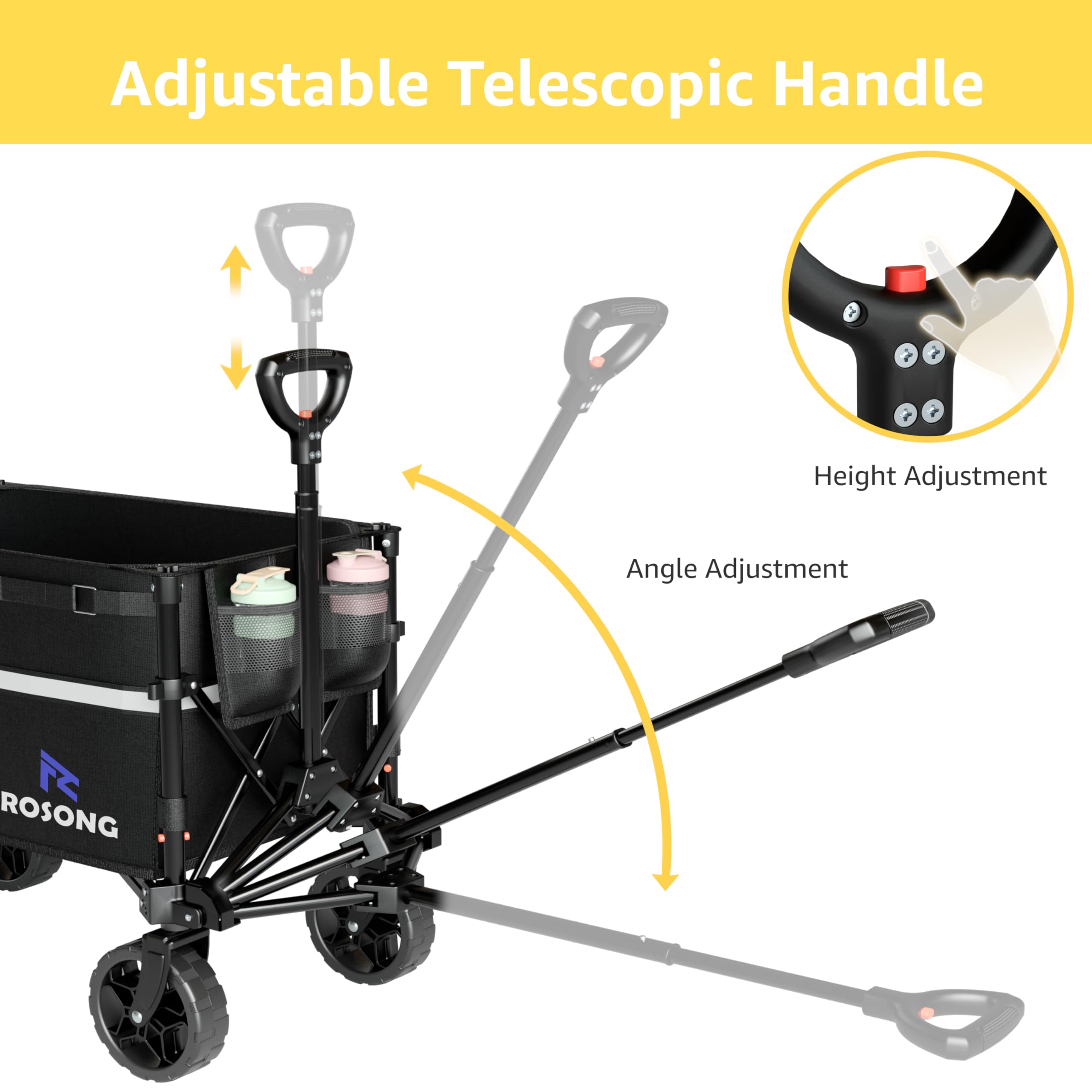 ROSONG wagon plegado en maletero optimiza espacio y almacenamiento