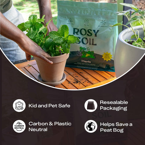 Rosy Soil bolsa resellable abierta, mantiene frescura y evita desperdicio