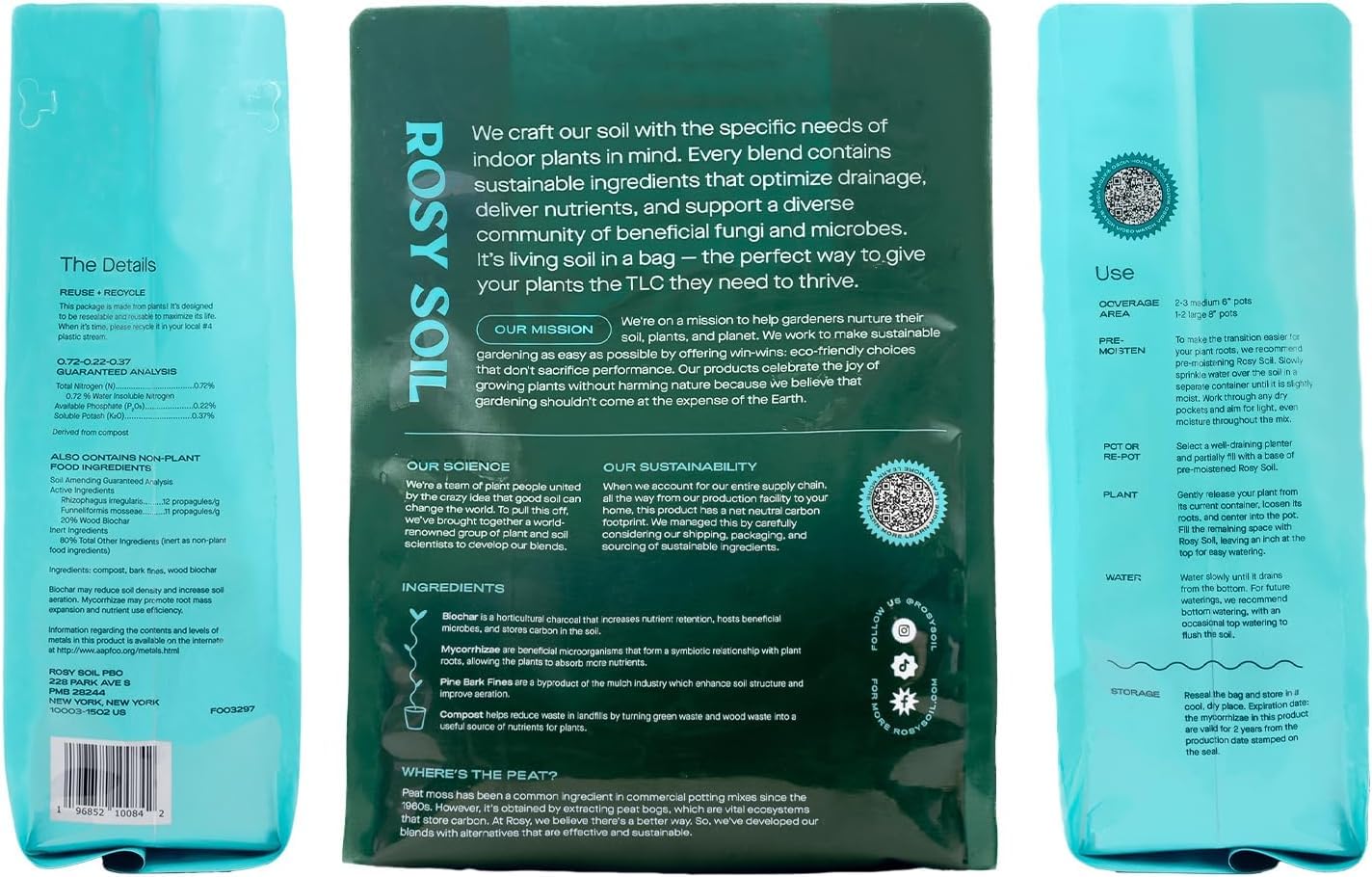 Rosy Soil en escena de interior con plantas, mejorando estética y salud vegetal