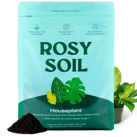 Rosy Soil frente del empaque mostrando volumen y origen orgánico