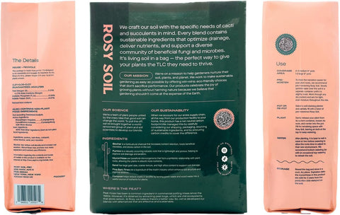 Rosy Soil instrucciones impresas en bolsa, guía paso a paso