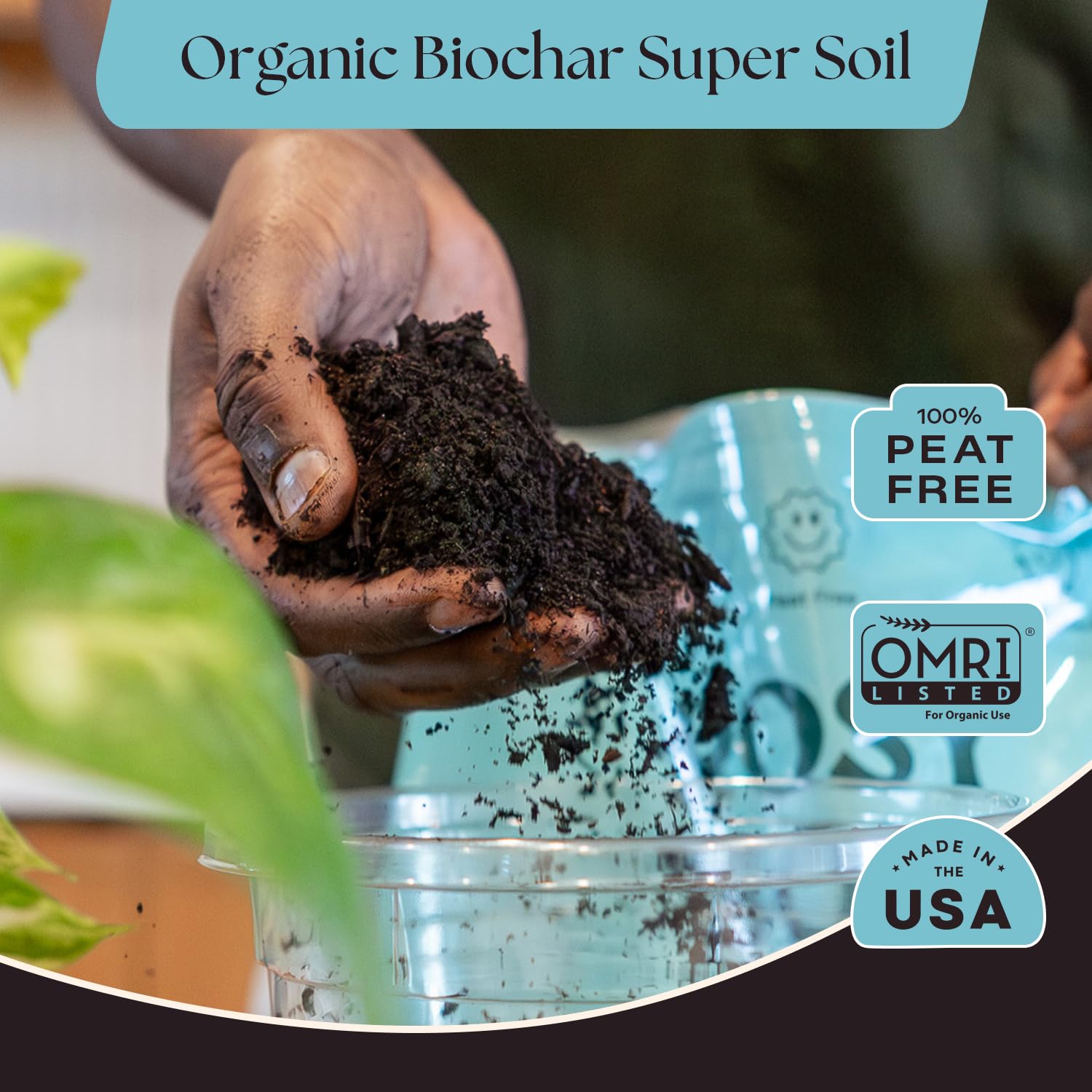 Rosy Soil textura cercana con biochar y compost, mejora estructura