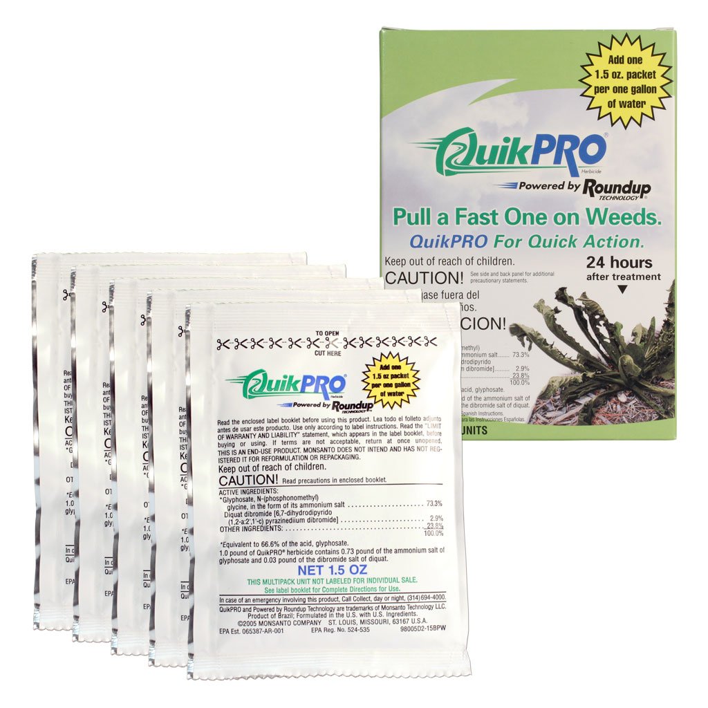 Roundup Quick Pro empaque frontal que muestra la caja y facilita mezcla segura