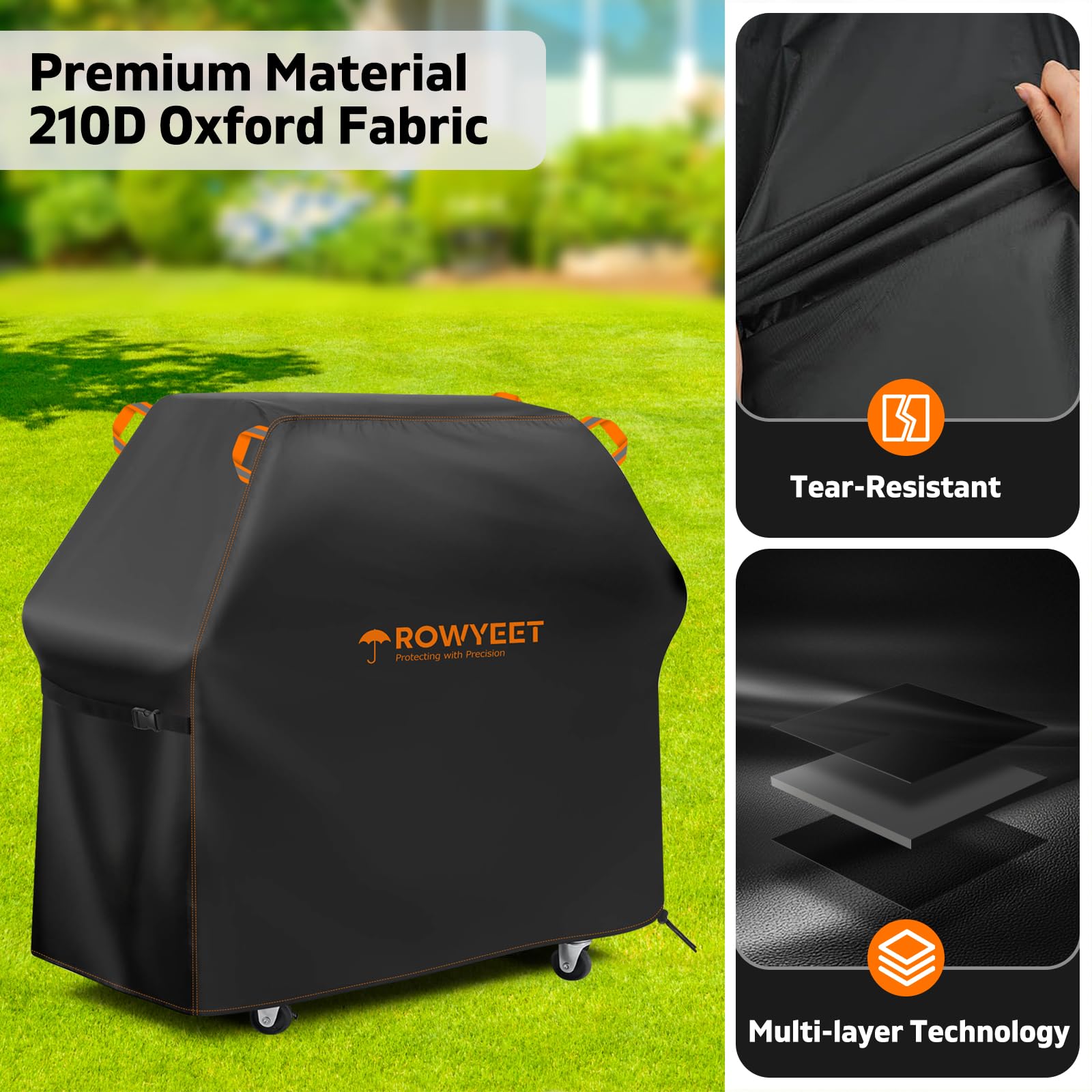 ROWYEET detalle de costuras dobles que aumentan la durabilidad