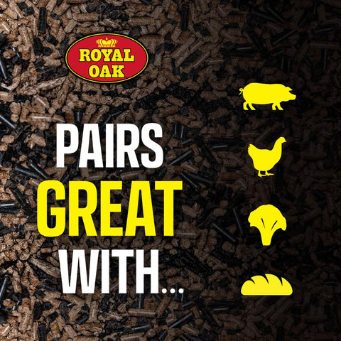 Royal Oak bolsa junto a parrilla para comparar tamaño y cantidad útil