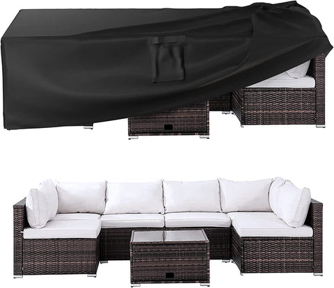 Ruimoy vista frontal de la funda para muebles de patio, protección completa