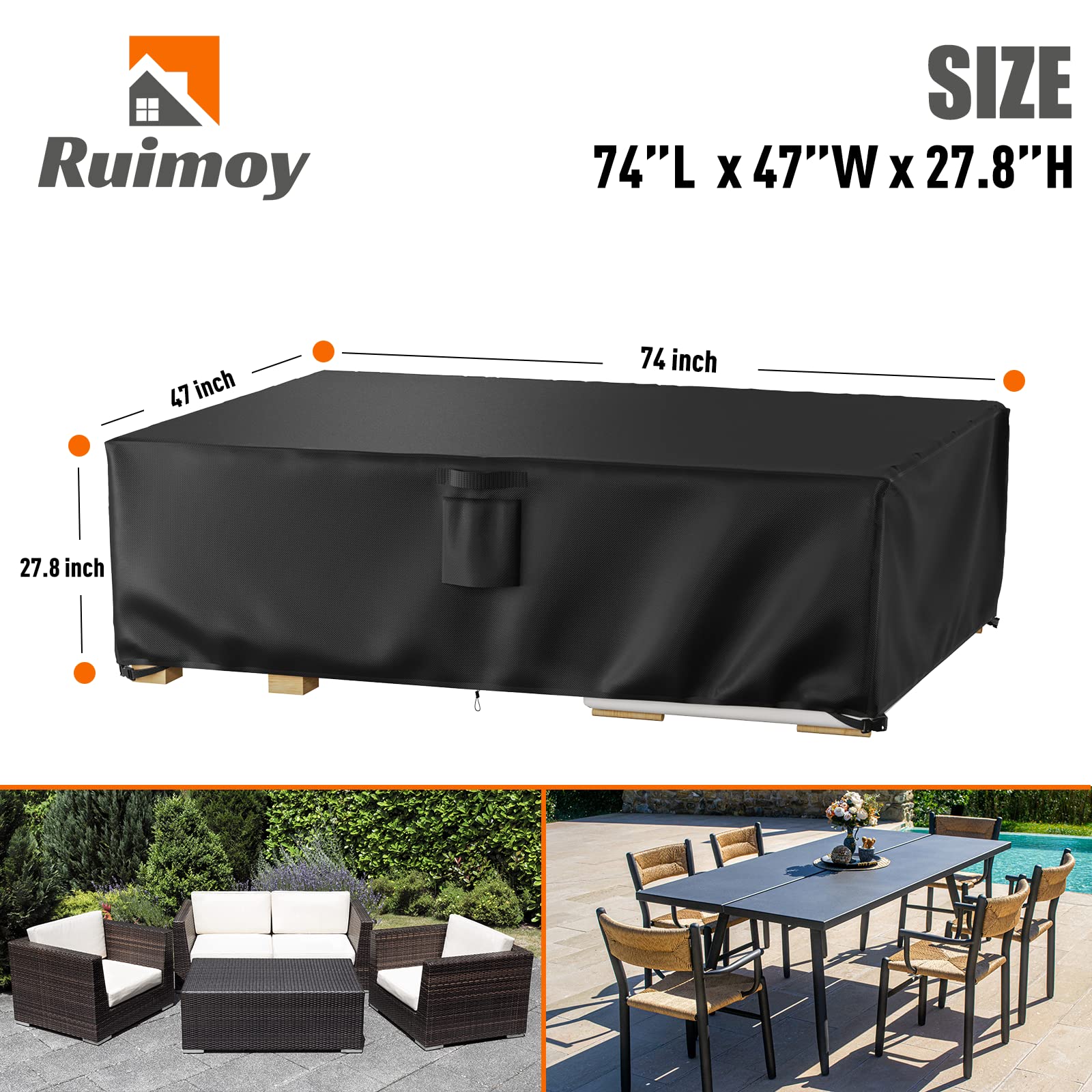 Ruimoy detalle de costuras selladas para impermeabilidad y durabilidad