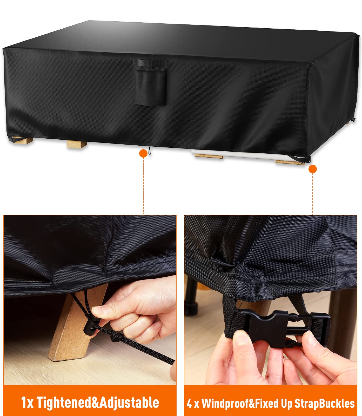 Ruimoy hebillas antiviento sujetando la funda para mayor seguridad