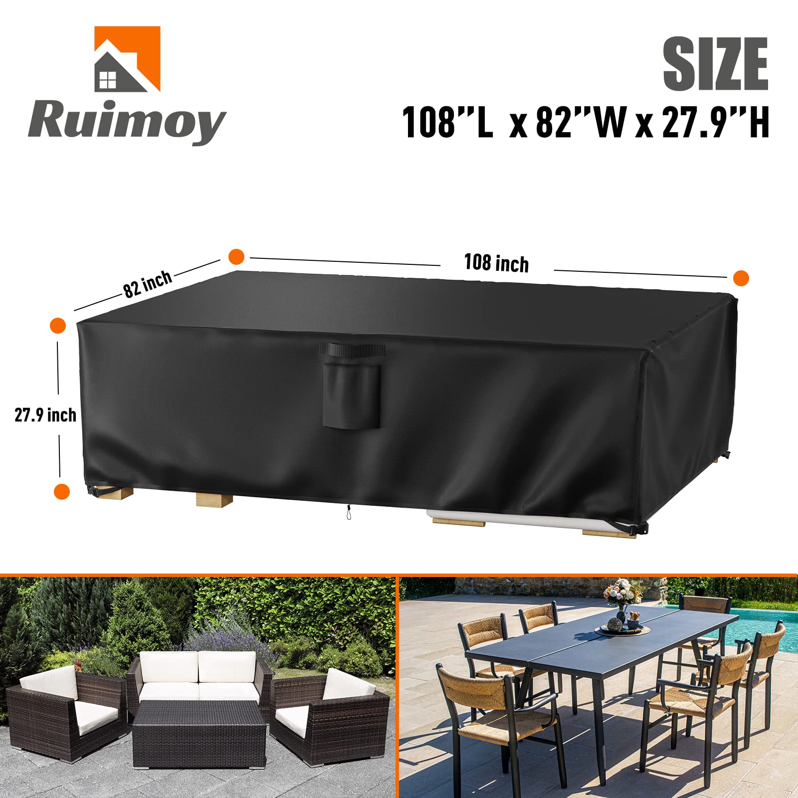 Ruimoy textura 600D primer plano, muestra resistencia y durabilidad