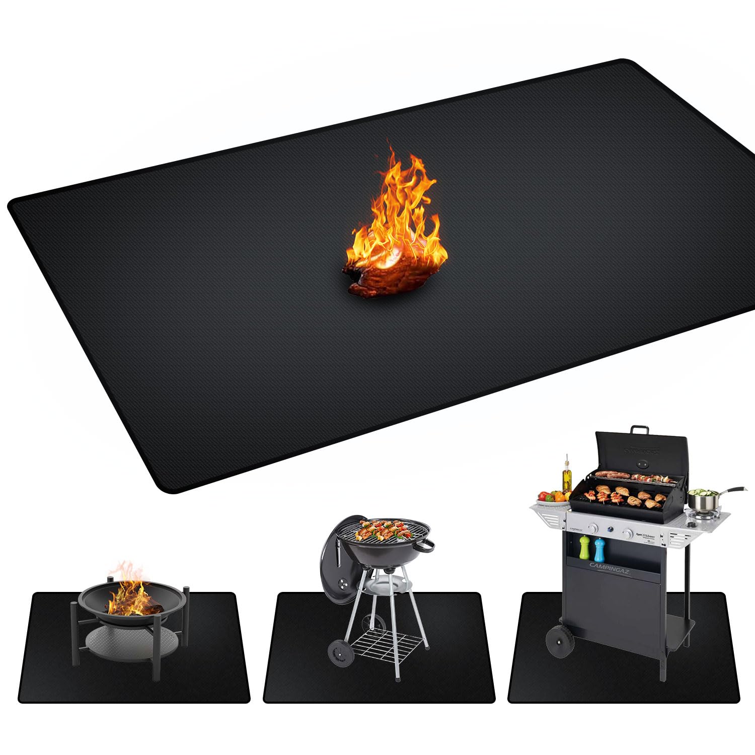 rumlick vista frontal de la alfombra 48x30 protegiendo deck