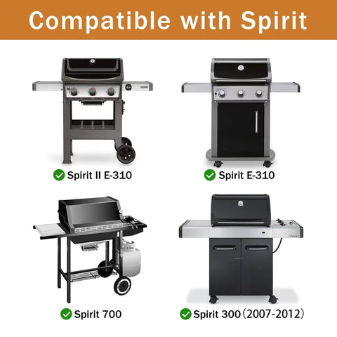 Rushare rejillas instaladas en Weber Spirit demostrando encaje