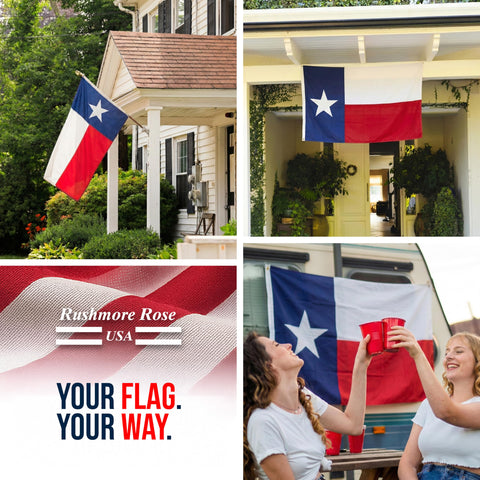 Rushmore Rose USA bandera en rancho destacando resistencia en exteriores