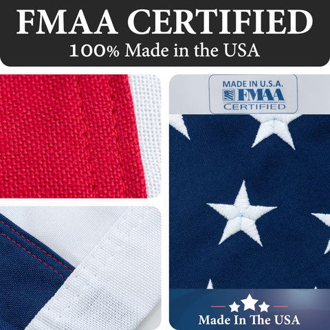 Rushmore Rose USA detalle de franjas cosidas con mayor fortaleza