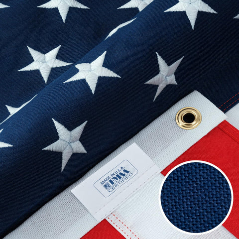 Rushmore Rose USA vista frontal de bandera 3x5, durabilidad visible