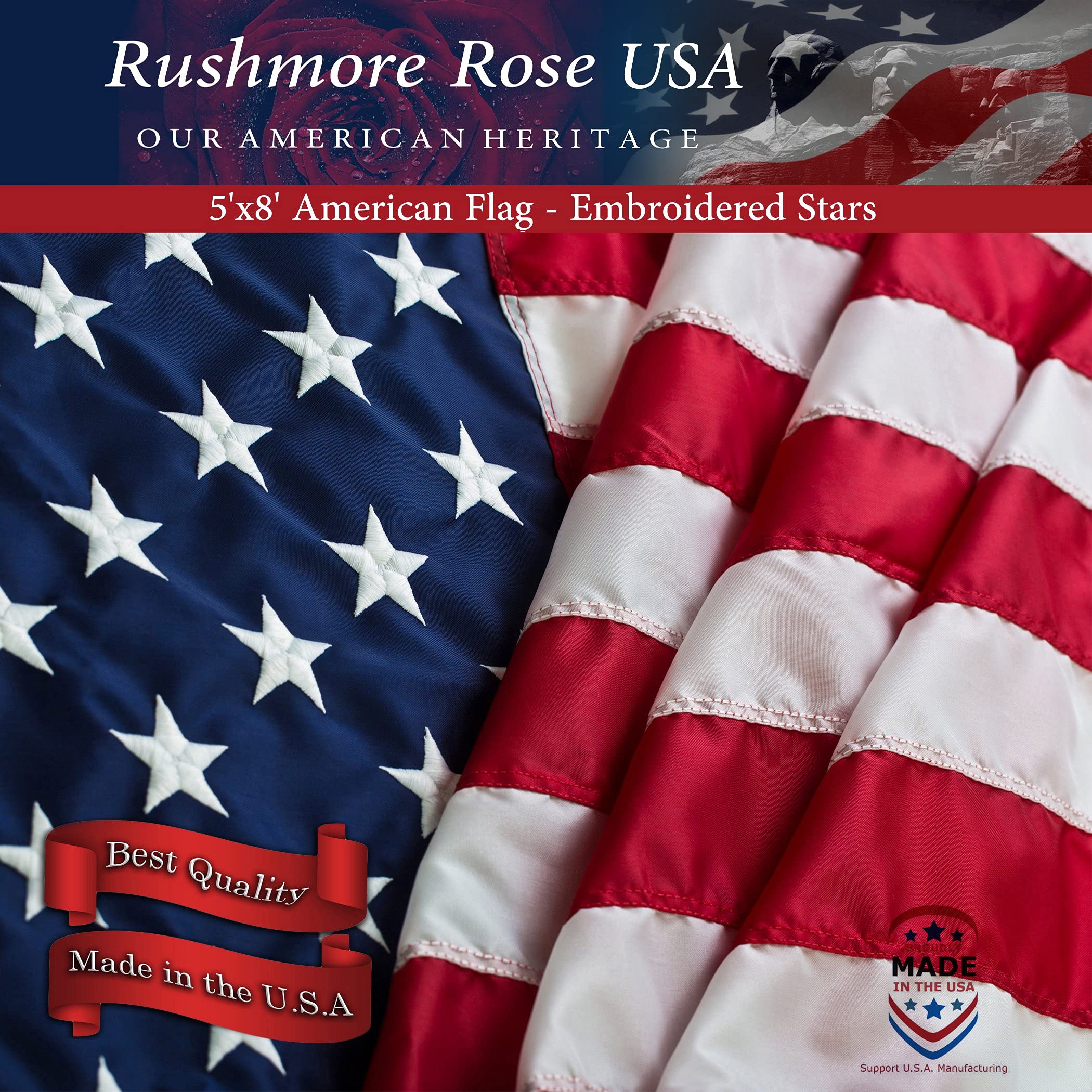 Rushmore Rose USA textura de nylon resistente que prolonga la vida útil