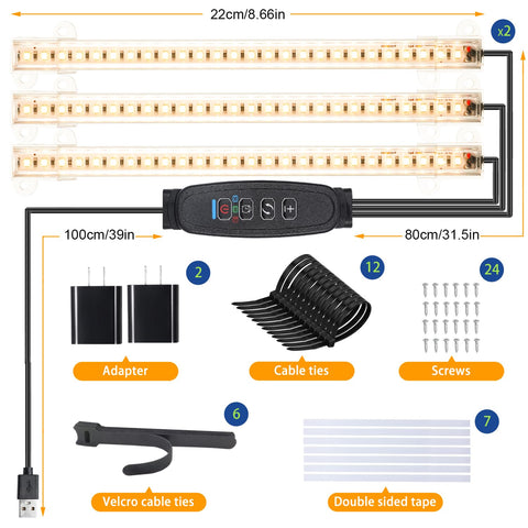 RWNTAO accesorios incluidos (tornillos, imanes, cintas) facilitan montaje