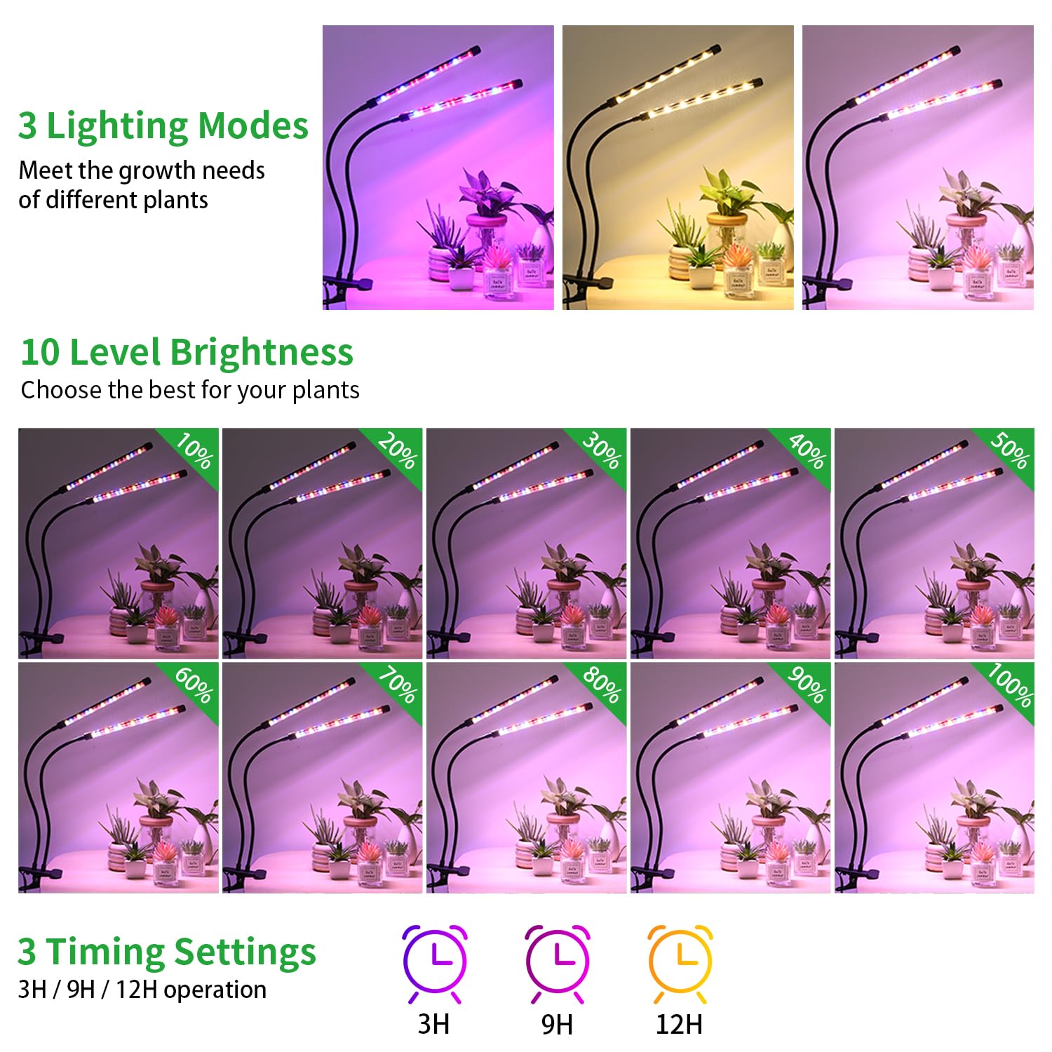 RWNTAO cuello flexible y clip permitiendo orientar la luz fácilmente