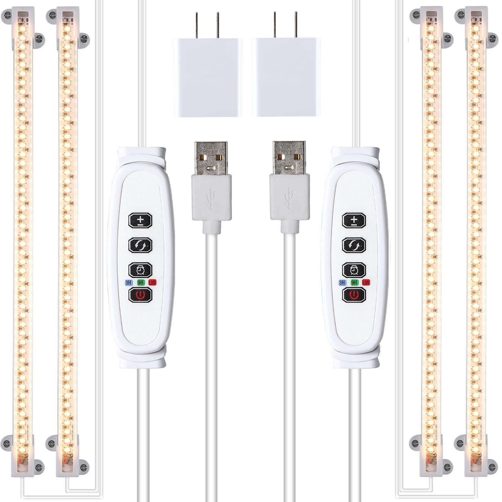 RWNTAO vista frontal del pack de dos tiras, iluminación uniforme para interiores