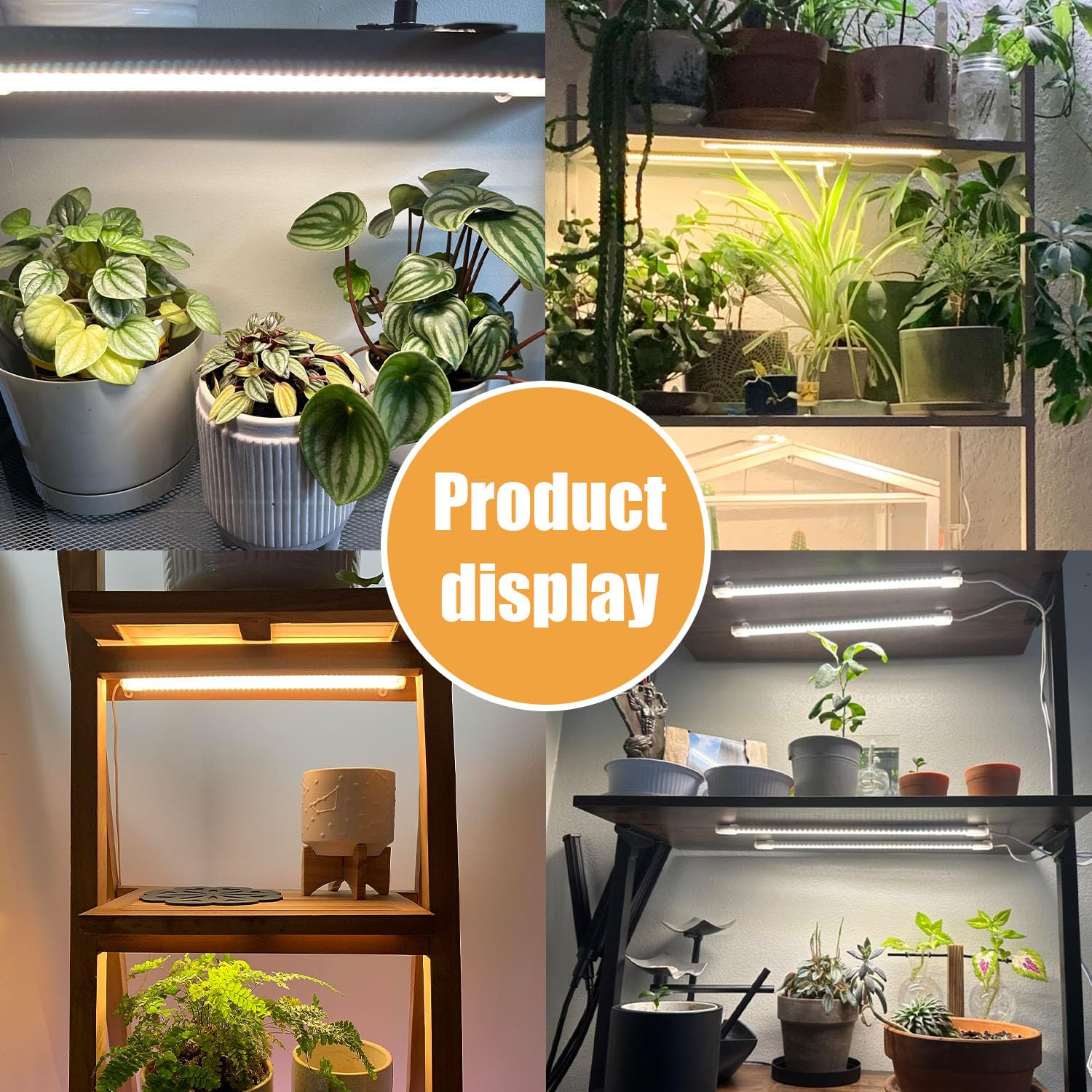 RWNTAO estantería con varias plantas iluminadas para cultivo doméstico